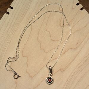 Levon Kuchatyan Sterling Silver Blossoming Pomegranate Garnet Pendant Necklace